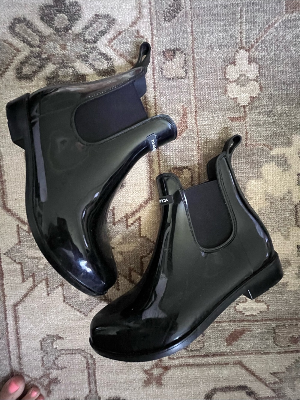 Black Chelsea Rain Boots -